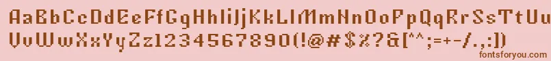 Tkachevica7px-Schriftart – Braune Schriften auf rosa Hintergrund