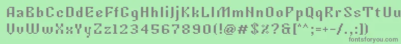 Шрифт Tkachevica7px – серые шрифты на зелёном фоне
