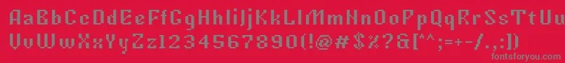 フォントTkachevica7px – 赤い背景に灰色の文字