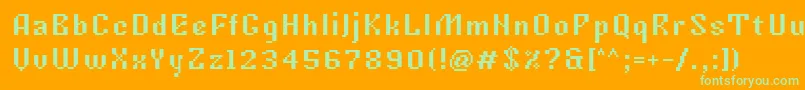 Fonte Tkachevica7px – fontes verdes em um fundo laranja