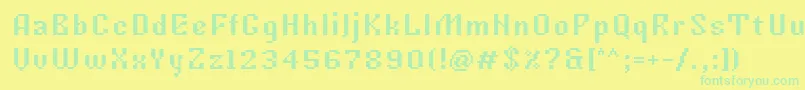 Tkachevica7px Font – Green Fonts on Yellow Background