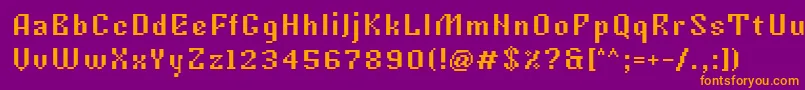 Tkachevica7px-Schriftart – Orangefarbene Schriften auf violettem Hintergrund