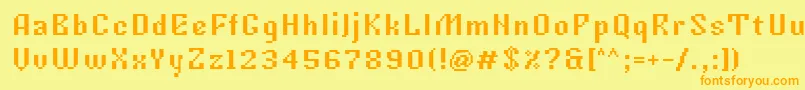 Tkachevica7px Font – Orange Fonts on Yellow Background