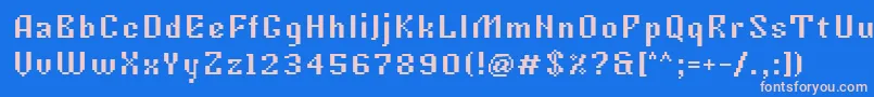 フォントTkachevica7px – ピンクの文字、青い背景