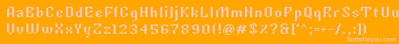 Tkachevica7px-Schriftart – Rosa Schriften auf orangefarbenem Hintergrund