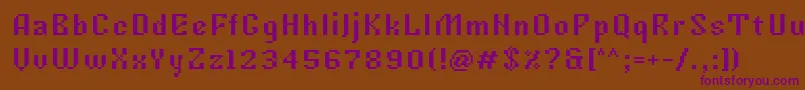 Tkachevica7px Font – Purple Fonts on Brown Background