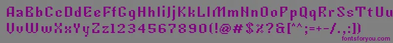 Czcionka Tkachevica7px – fioletowe czcionki na szarym tle
