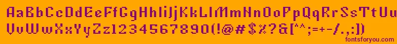 Police Tkachevica7px – polices violettes sur fond orange