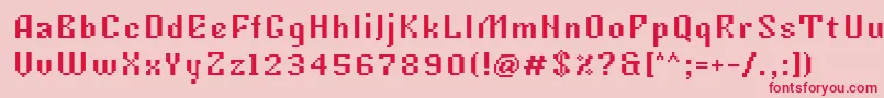 Tkachevica7px Font – Red Fonts on Pink Background