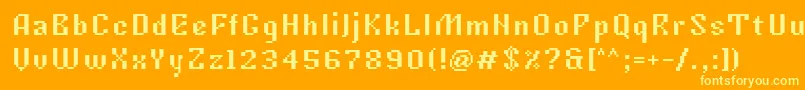 Tkachevica7px Font – Yellow Fonts on Orange Background