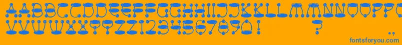 AtomicPicnic Font – Blue Fonts on Orange Background