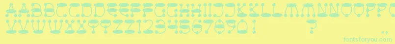 AtomicPicnic Font – Green Fonts on Yellow Background