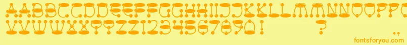 AtomicPicnic Font – Orange Fonts on Yellow Background