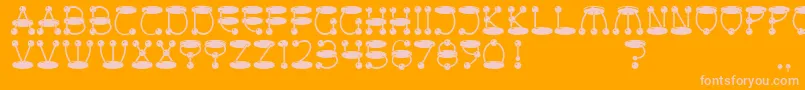 Fonte AtomicPicnic – fontes rosa em um fundo laranja