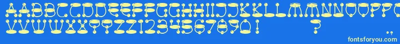 AtomicPicnic Font – Yellow Fonts on Blue Background