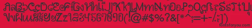 AwSiam Font – Black Fonts on Red Background