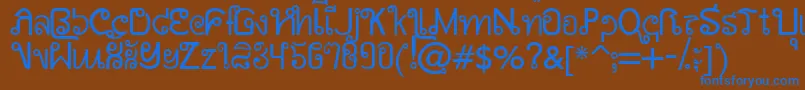 AwSiam Font – Blue Fonts on Brown Background