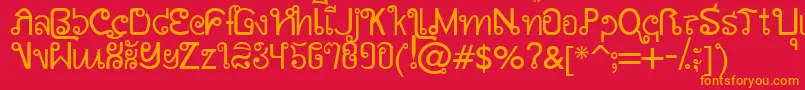 AwSiam Font – Orange Fonts on Red Background