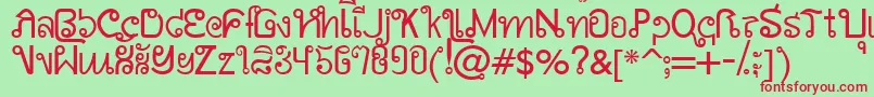 AwSiam Font – Red Fonts on Green Background