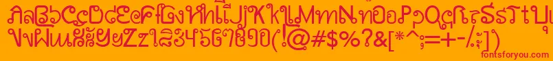 AwSiam Font – Red Fonts on Orange Background