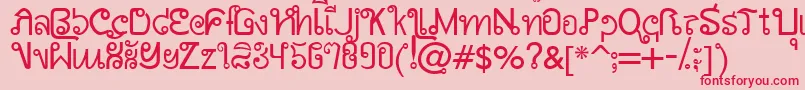 Police AwSiam – polices rouges sur fond rose