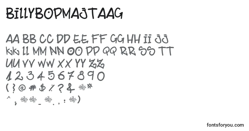Шрифт BillybopMajtaag – алфавит, цифры, специальные символы