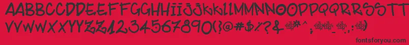 BillybopMajtaag Font – Black Fonts on Red Background