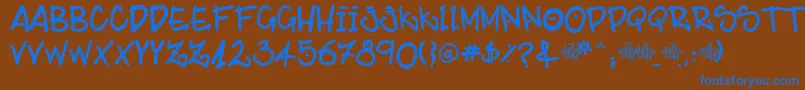 BillybopMajtaag Font – Blue Fonts on Brown Background