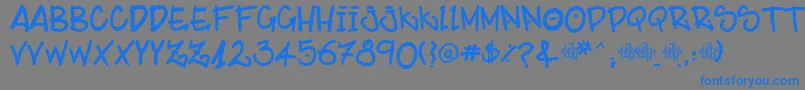 BillybopMajtaag Font – Blue Fonts on Gray Background