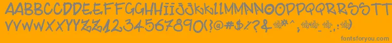 フォントBillybopMajtaag – オレンジの背景に灰色の文字