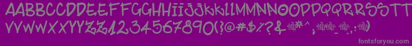 フォントBillybopMajtaag – 紫の背景に灰色の文字