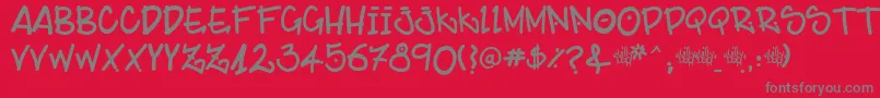 BillybopMajtaag Font – Gray Fonts on Red Background