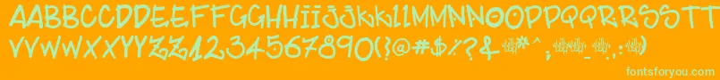 BillybopMajtaag Font – Green Fonts on Orange Background