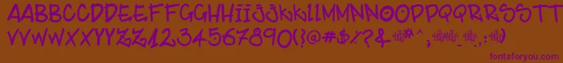 BillybopMajtaag Font – Purple Fonts on Brown Background