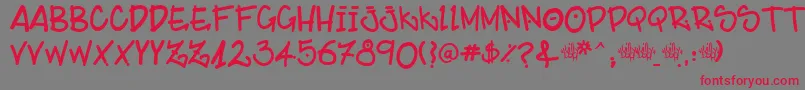 BillybopMajtaag Font – Red Fonts on Gray Background