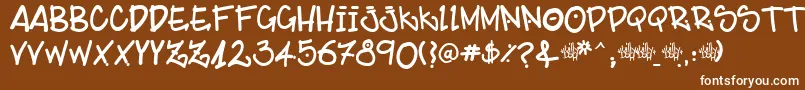 BillybopMajtaag Font – White Fonts on Brown Background