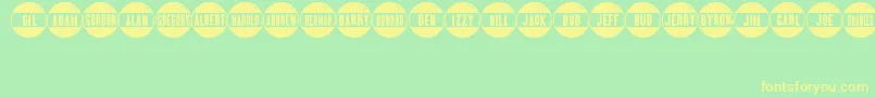 BigNameButtonsJl Font – Yellow Fonts on Green Background