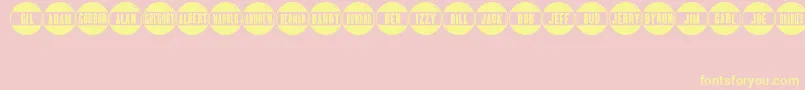 BigNameButtonsJl Font – Yellow Fonts on Pink Background