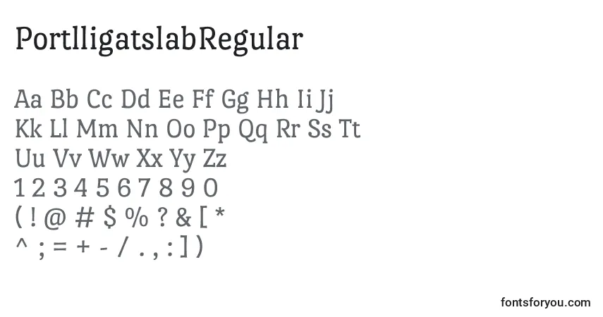 Schriftart PortlligatslabRegular – Alphabet, Zahlen, spezielle Symbole