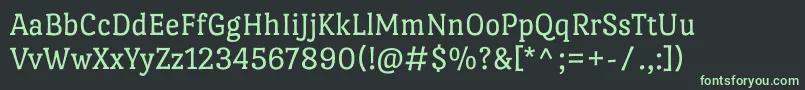 Fonte PortlligatslabRegular – fontes verdes em um fundo preto