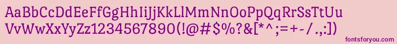 フォントPortlligatslabRegular – ピンクの背景に紫のフォント