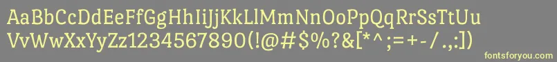 PortlligatslabRegular-fontti – keltaiset fontit harmaalla taustalla