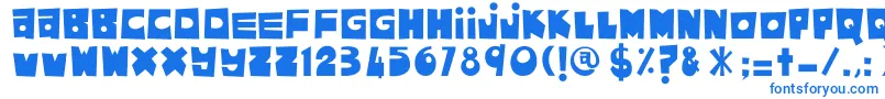 フォントAsamKelubi – 白い背景に青い文字