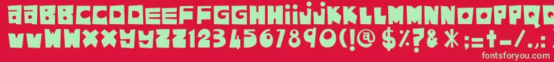 フォントAsamKelubi – 赤い背景に緑の文字