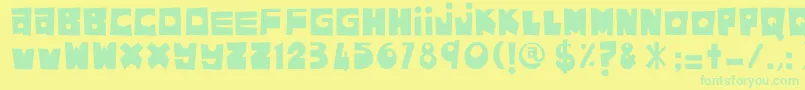 AsamKelubi Font – Green Fonts on Yellow Background