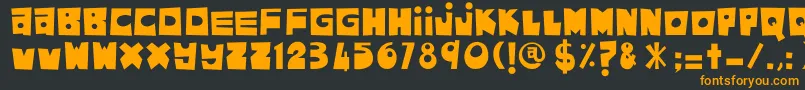 フォントAsamKelubi – 黒い背景にオレンジの文字