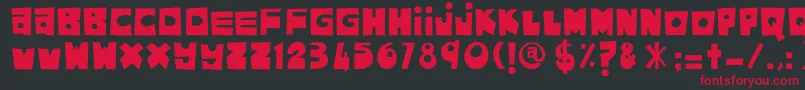 フォントAsamKelubi – 黒い背景に赤い文字