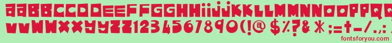 AsamKelubi-Schriftart – Rote Schriften auf grünem Hintergrund