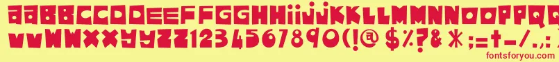 AsamKelubi Font – Red Fonts on Yellow Background