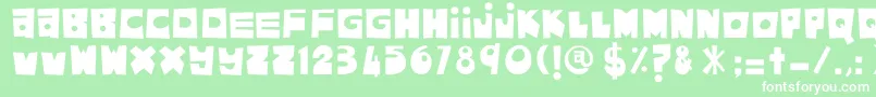 フォントAsamKelubi – 緑の背景に白い文字